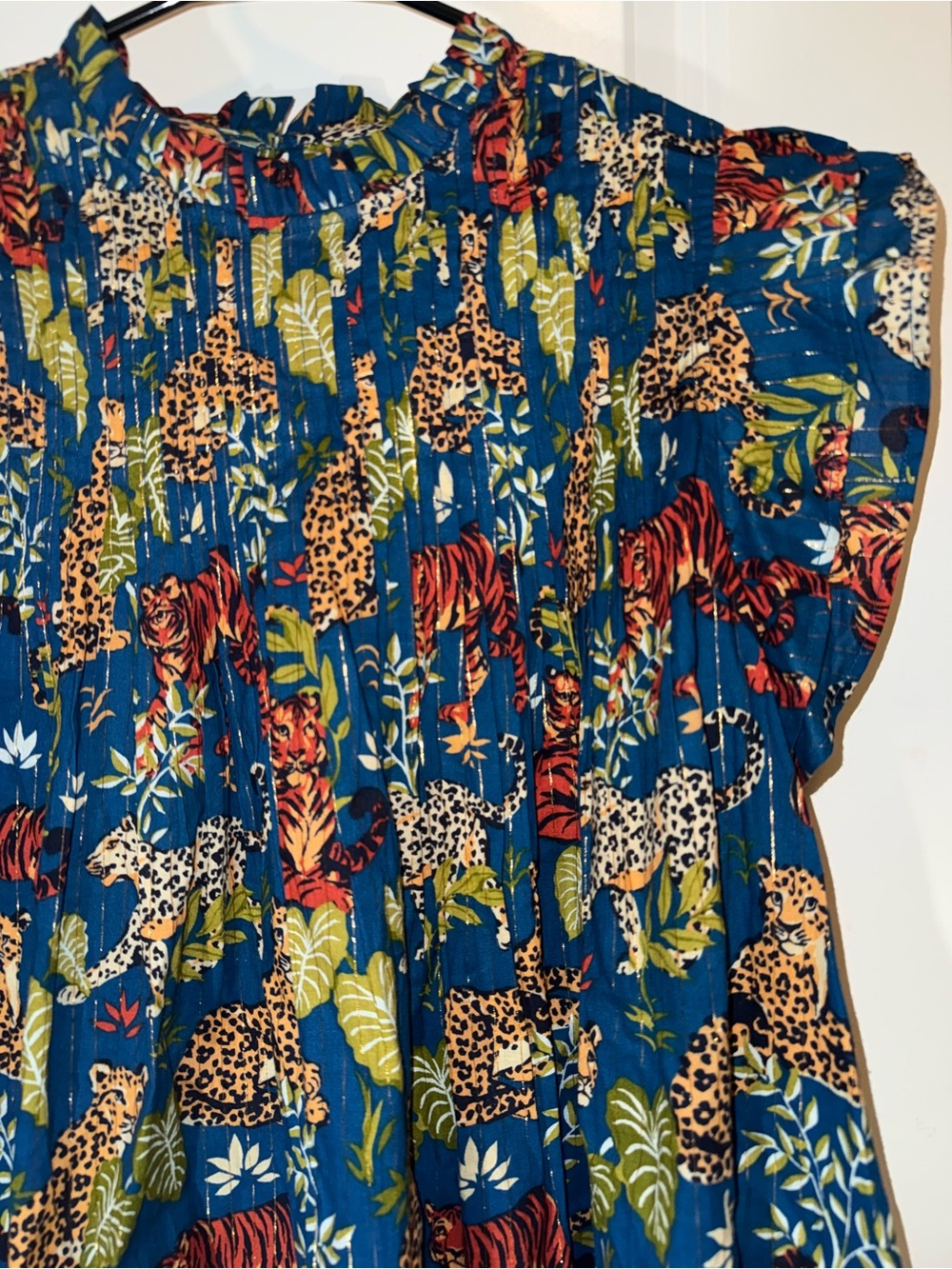 Printfresh | When in Doubt Ruffle Blouse | Feline Fatale | Tiger Print | Size L - Picture 4 of 16